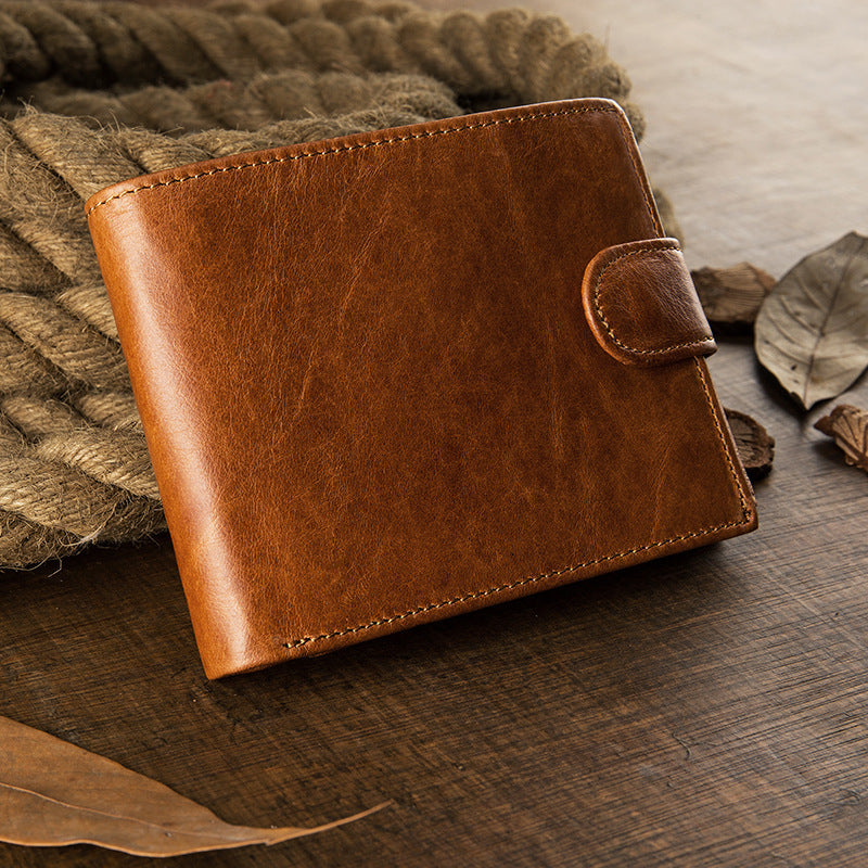 Men's Short Wallet Original Korean Fashion Bifold Soft Leather Multifunctional Driving License Men's Wallet