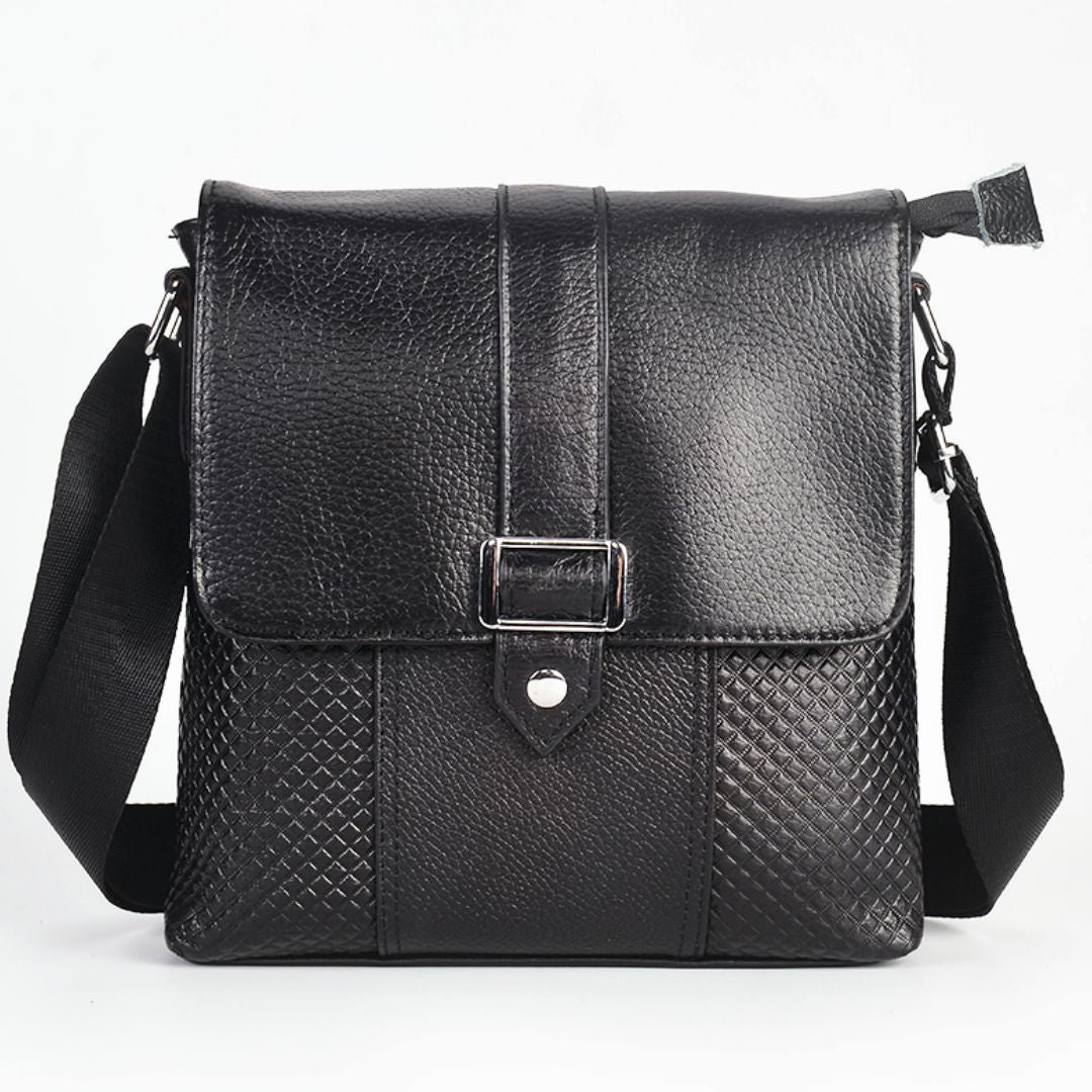 Men's Shoulder Bag Genuine Cowhide Leather Business Casual Crossbody Bag for Men