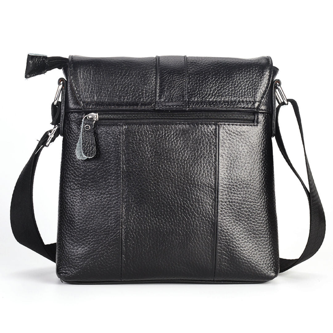 Men's Shoulder Bag Genuine Cowhide Leather Business Casual Crossbody Bag for Men