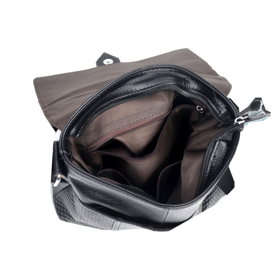 Men's Shoulder Bag Genuine Cowhide Leather Business Casual Crossbody Bag for Men
