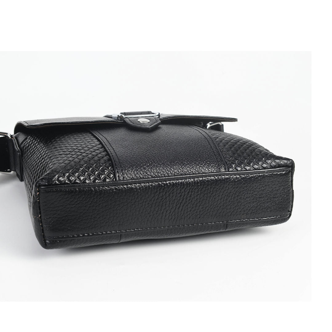 Men's Shoulder Bag Genuine Cowhide Leather Business Casual Crossbody Bag for Men