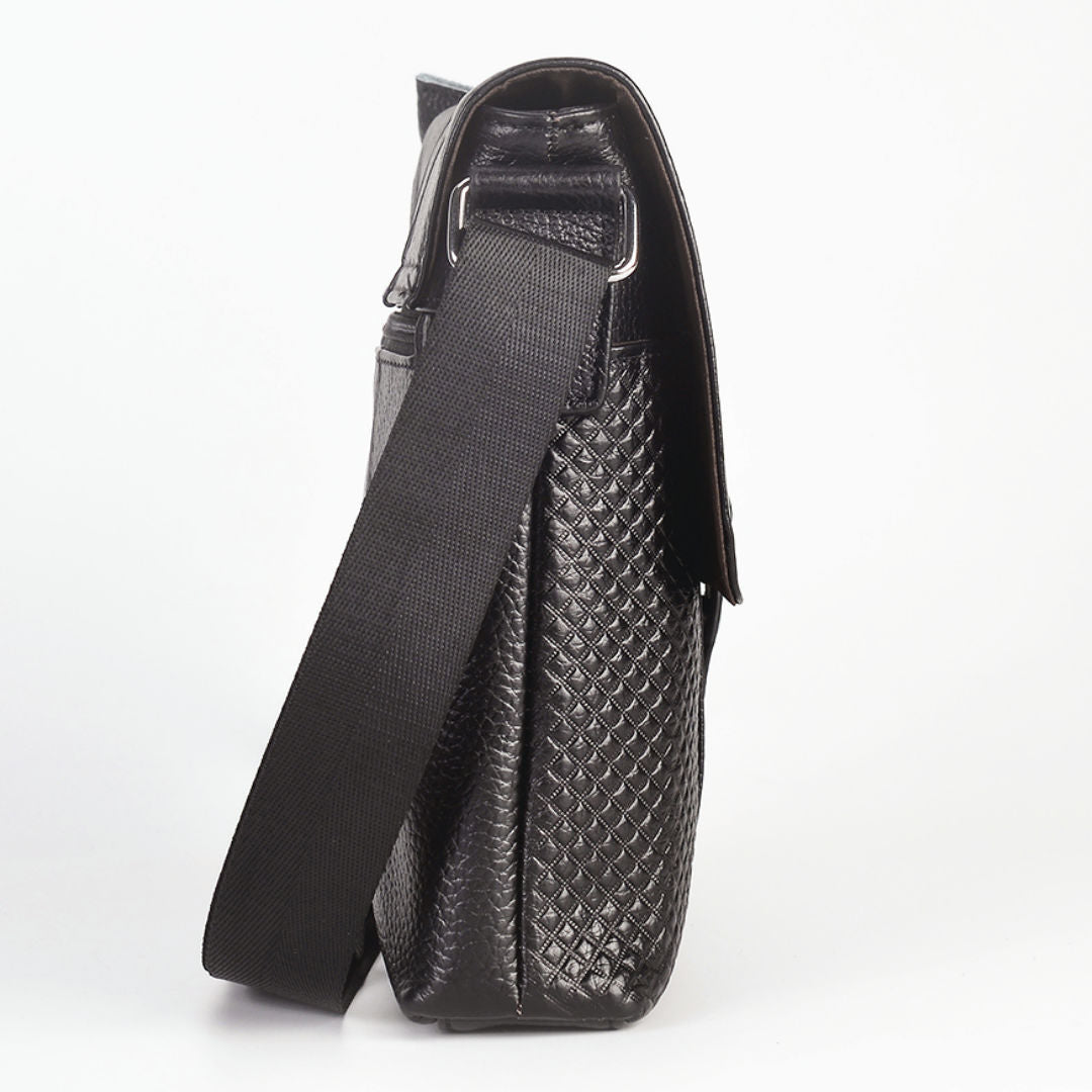 Men's Shoulder Bag Genuine Cowhide Leather Business Casual Crossbody Bag for Men