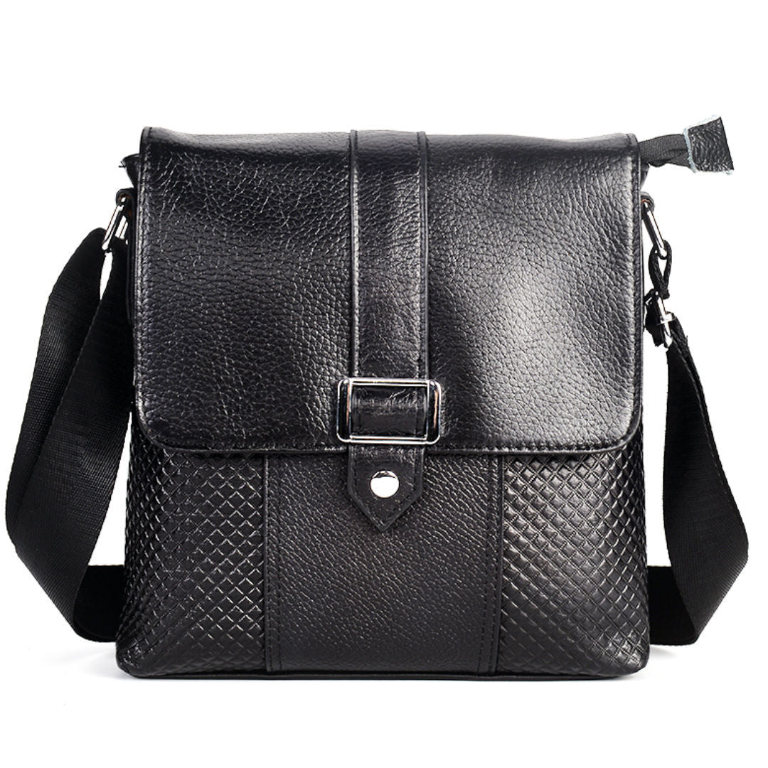 Men's Shoulder Bag Genuine Cowhide Leather Business Casual Crossbody Bag for Men