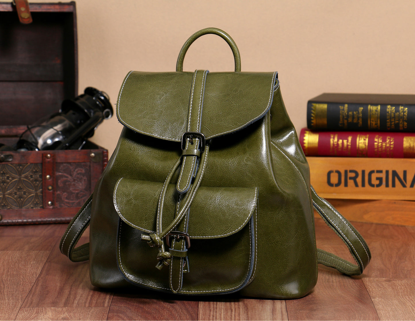 Women's Bags Genuine Leather Fashion School Bags Casual Rucksacks that go with anything