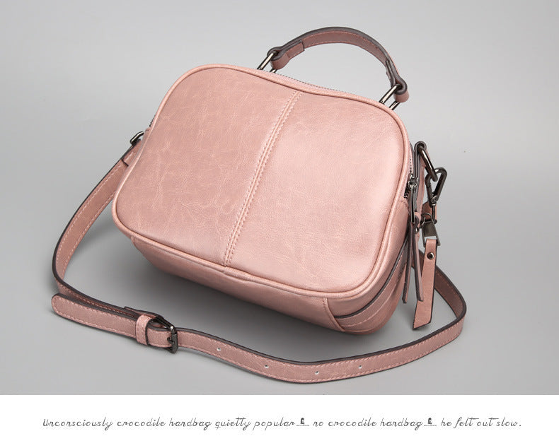 Genuine leather cowhide bag Stylish women's crossbody bag Casual handbag that goes with anything Shoulder bag.Pochette