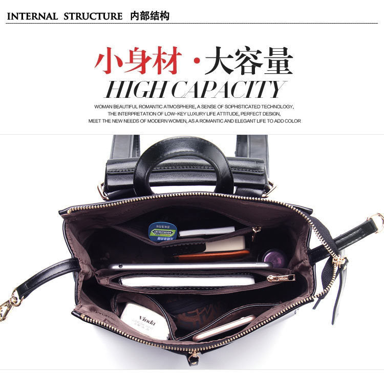 Women's genuine leather school backpack Stylish genuine leather handbag Rucksack Shoulder bag that goes with anything