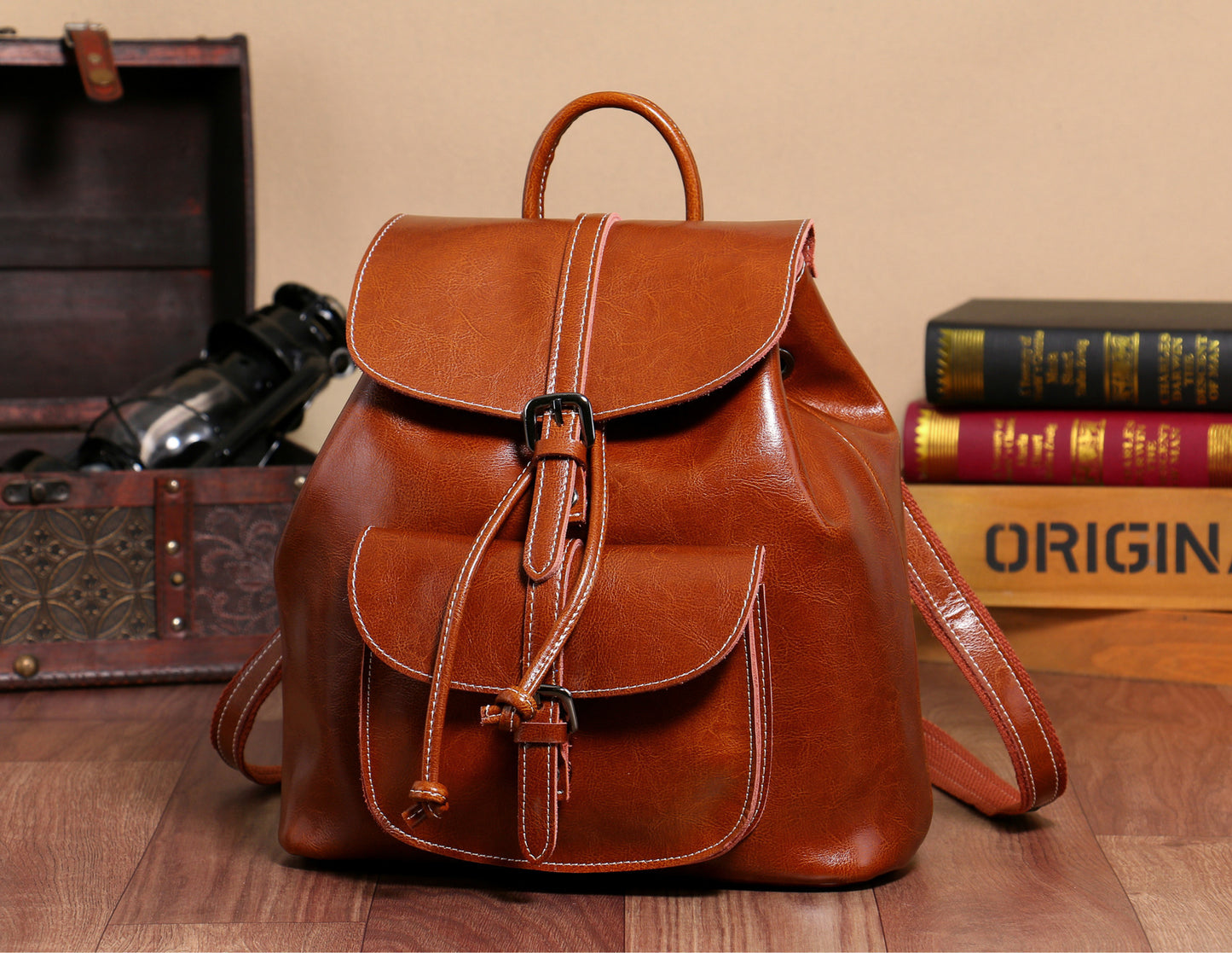 Women's Bags Genuine Leather Fashion School Bags Casual Rucksacks that go with anything