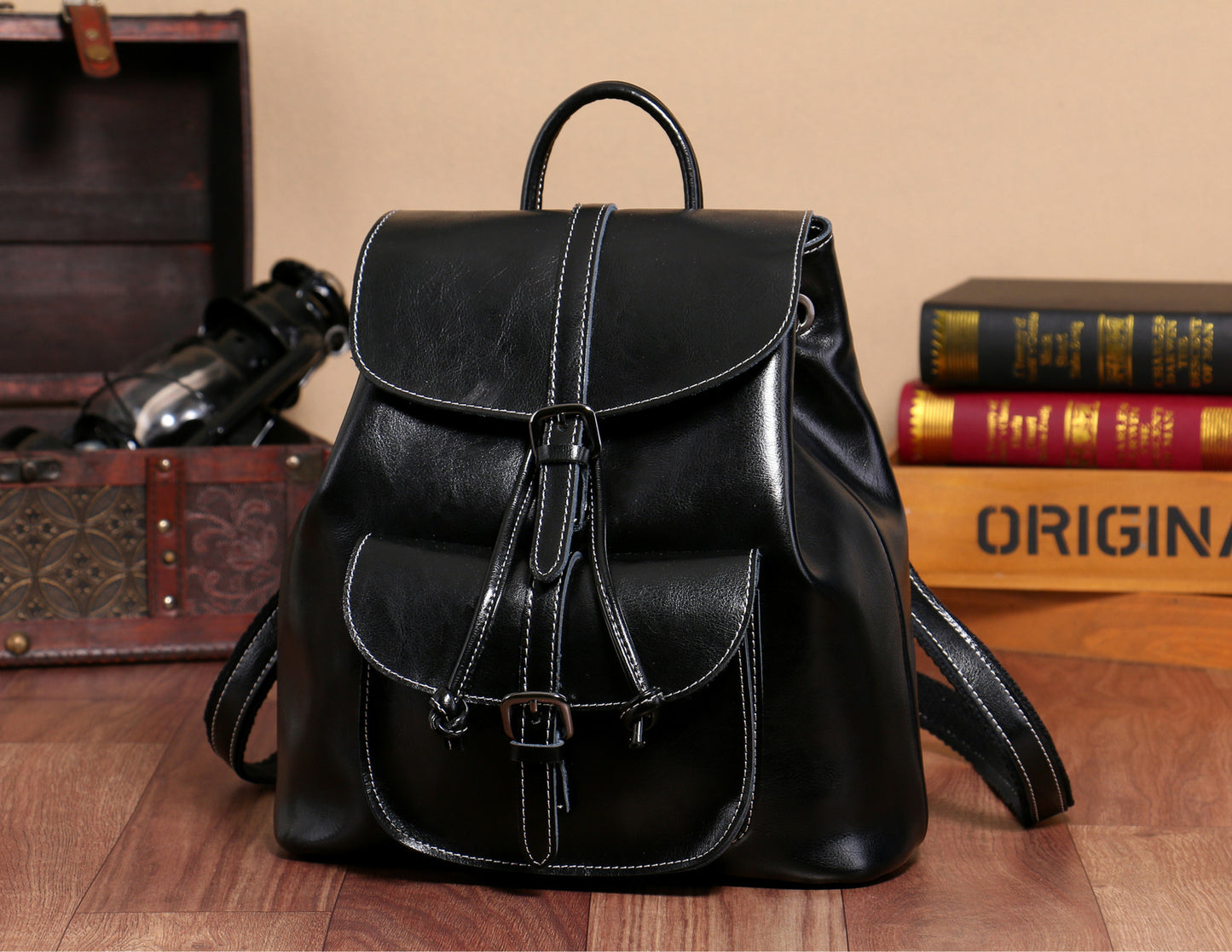 Women's Bags Genuine Leather Fashion School Bags Casual Rucksacks that go with anything