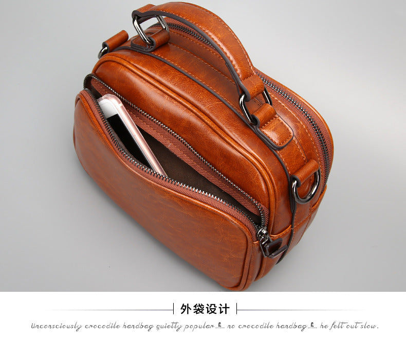 Genuine leather cowhide bag Stylish women's crossbody bag Casual handbag that goes with anything Shoulder bag.Pochette