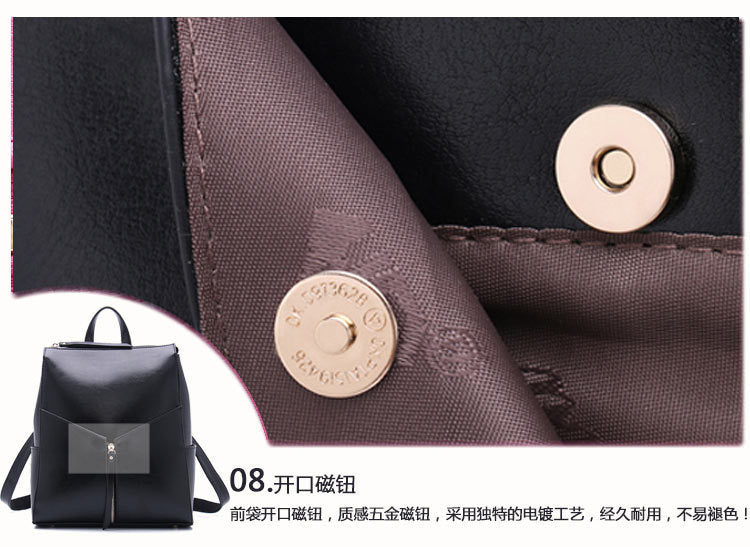 Women's genuine leather school backpack Stylish genuine leather handbag Rucksack Shoulder bag that goes with anything