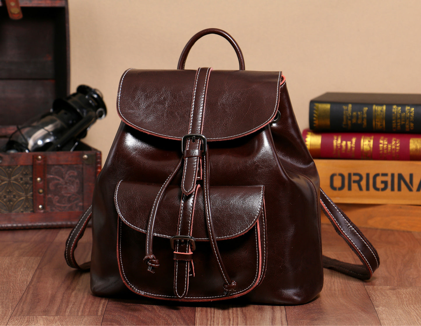Women's Bags Genuine Leather Fashion School Bags Casual Rucksacks that go with anything