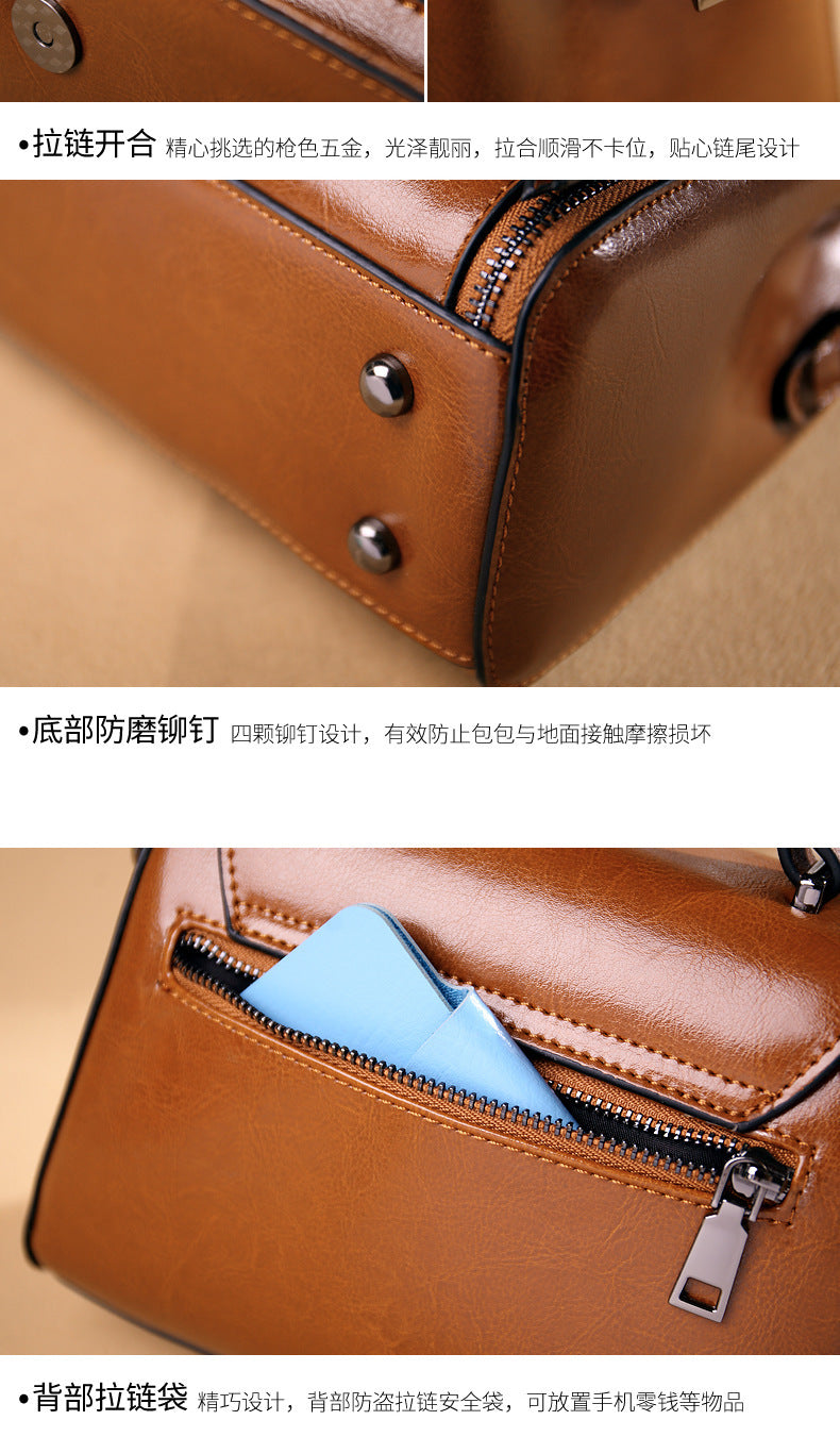 Women's bag Crossbody bag Retro classic handbag Genuine leather square bag Shoulder bag that goes with anything.Pochette