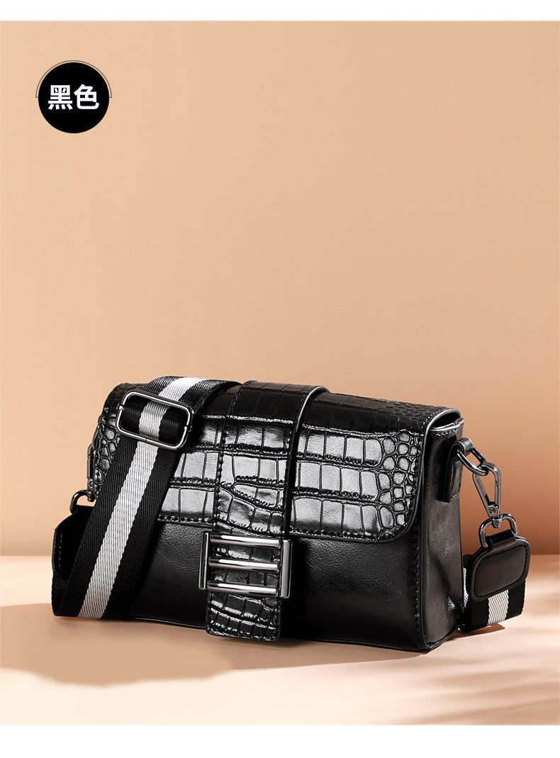 Women's bag Stylish genuine leather crocodile pattern one shoulder bag Broadband Trendy shoulder bag that goes with anything. Pochette