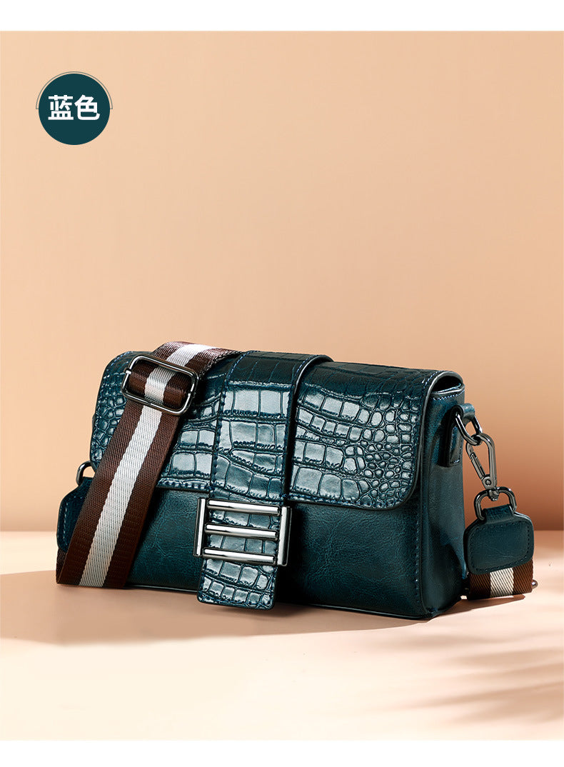 Women's bag Stylish genuine leather crocodile pattern one shoulder bag Broadband Trendy shoulder bag that goes with anything. Pochette