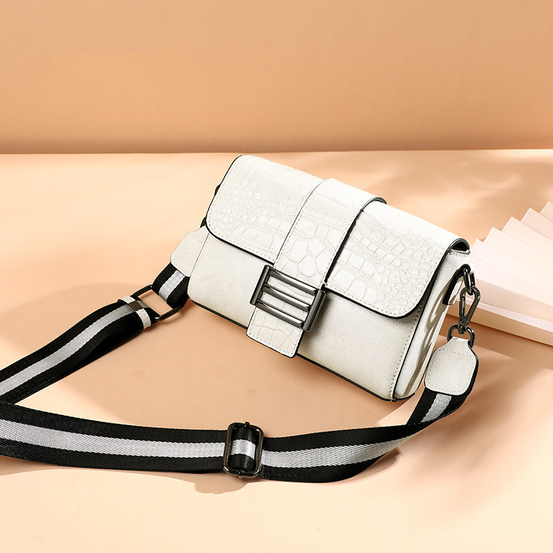 Women's bag Stylish genuine leather crocodile pattern one shoulder bag Broadband Trendy shoulder bag that goes with anything. Pochette