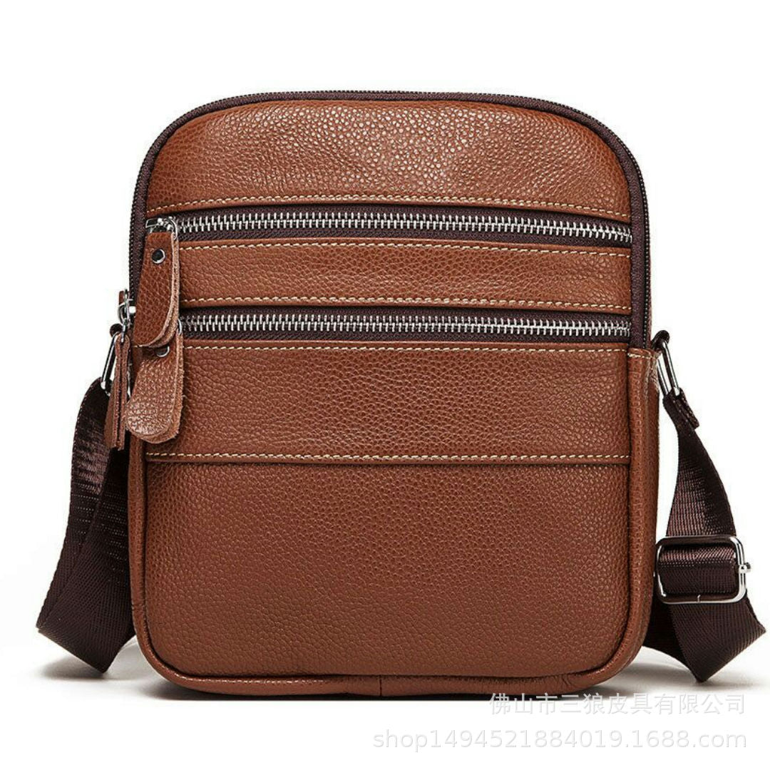 Men's Shoulder Bag Made of Genuine Cowskin Leather Korean Fashion Wear-resistant Crossbody Bag for Men