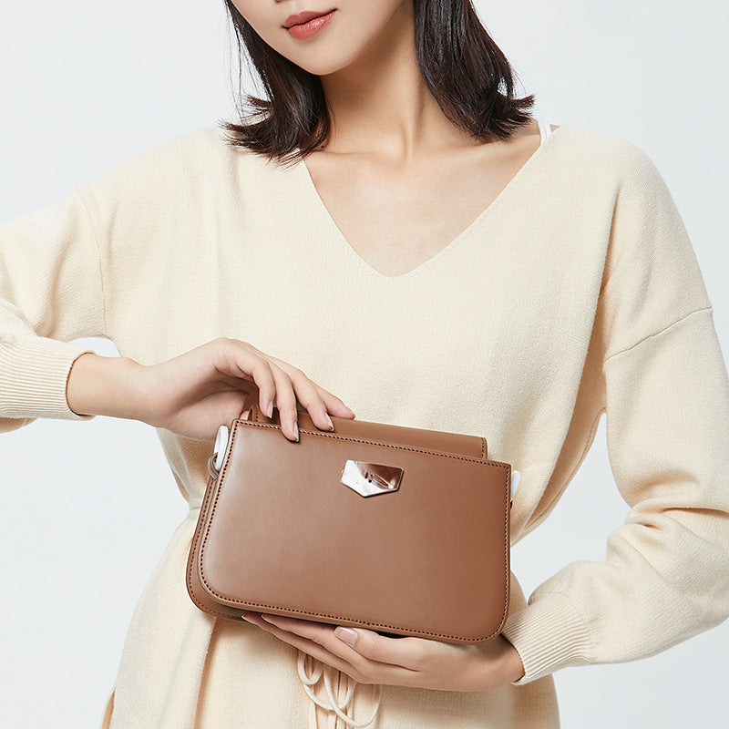 Genuine leather fashion shoulder bag simple commuting shoulder bag luxury women bag shoulder bag.pochette