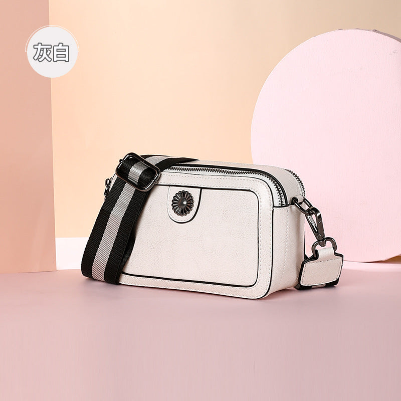 Women's Bag Genuine Leather Trend Fashion Square Bag Camera Bag Simple Shoulder Bag.Pochette