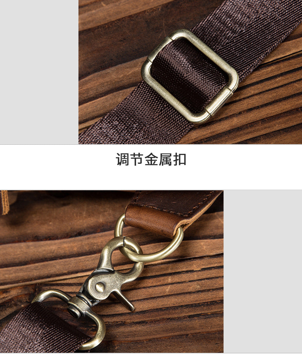 Men's bust bag Genuine cowhide leather retro outdoor versatile crossbody bag for men
