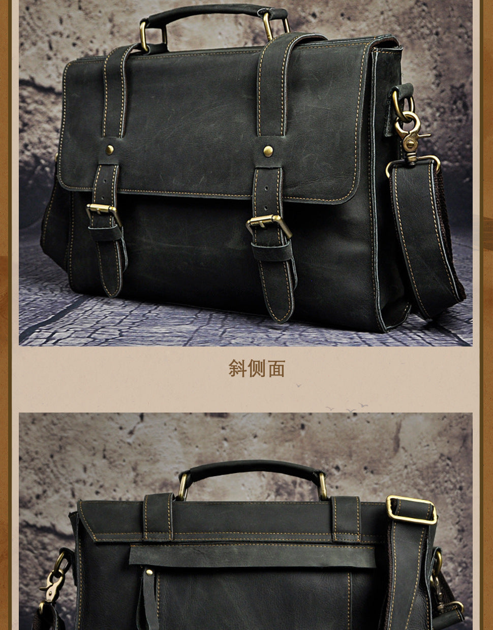 Men's handbag genuine cowhide leather business briefcase men's computer bag