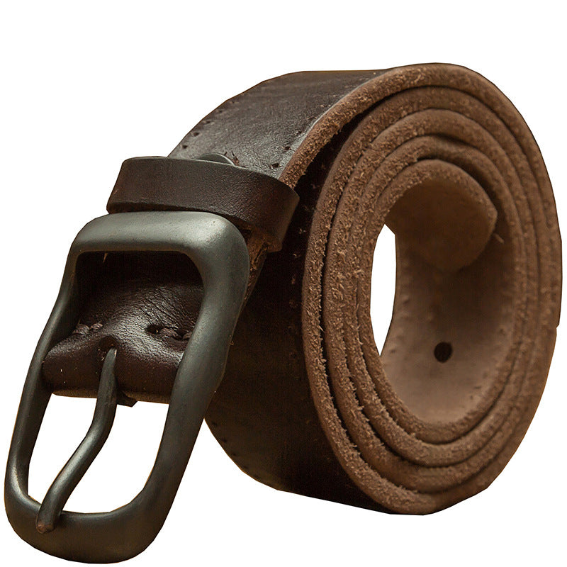 Men's Belt Cowhide Genuine Leather Handmade Needle Buckle Retro Casual Men's Belt