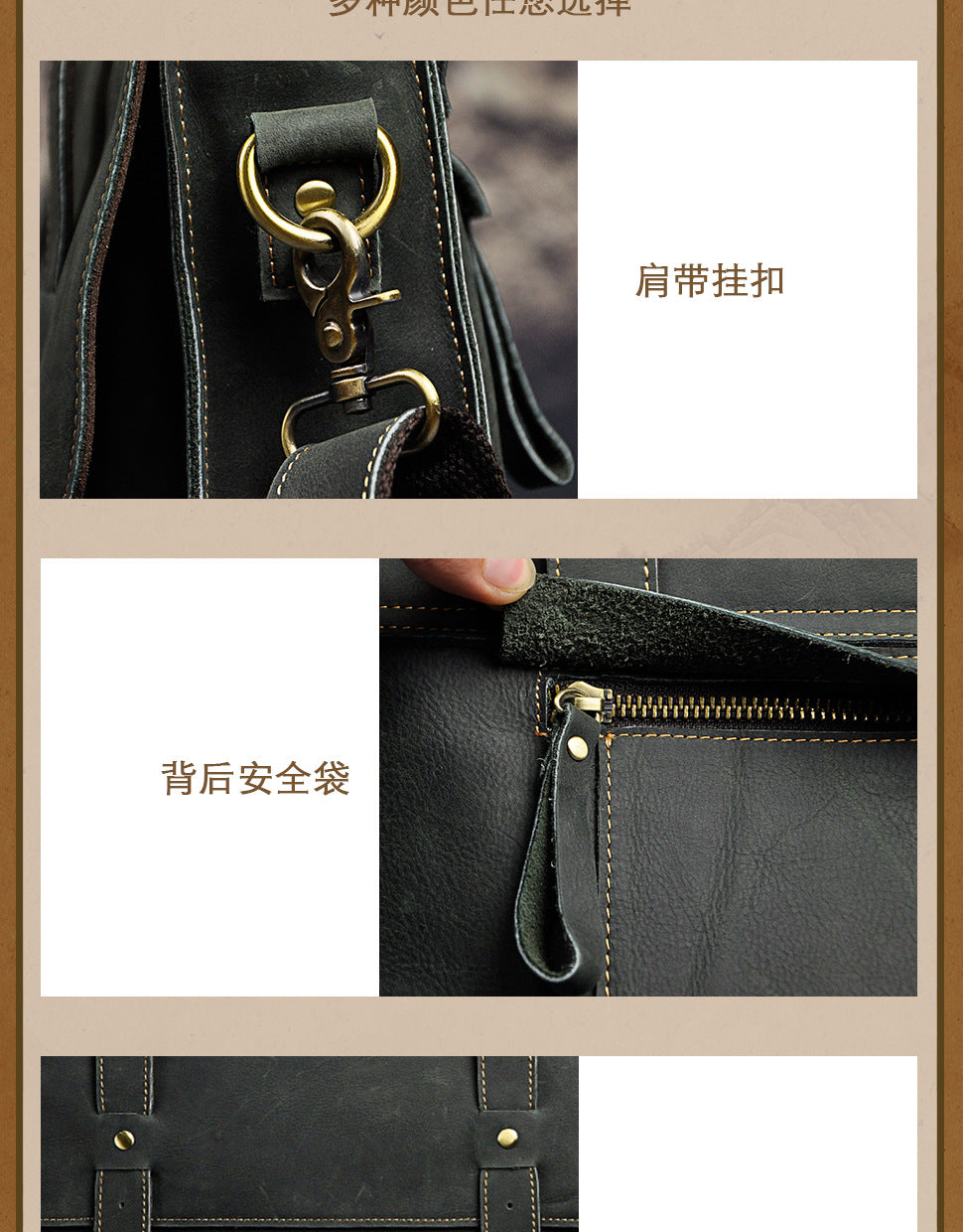 Men's handbag genuine cowhide leather business briefcase men's computer bag