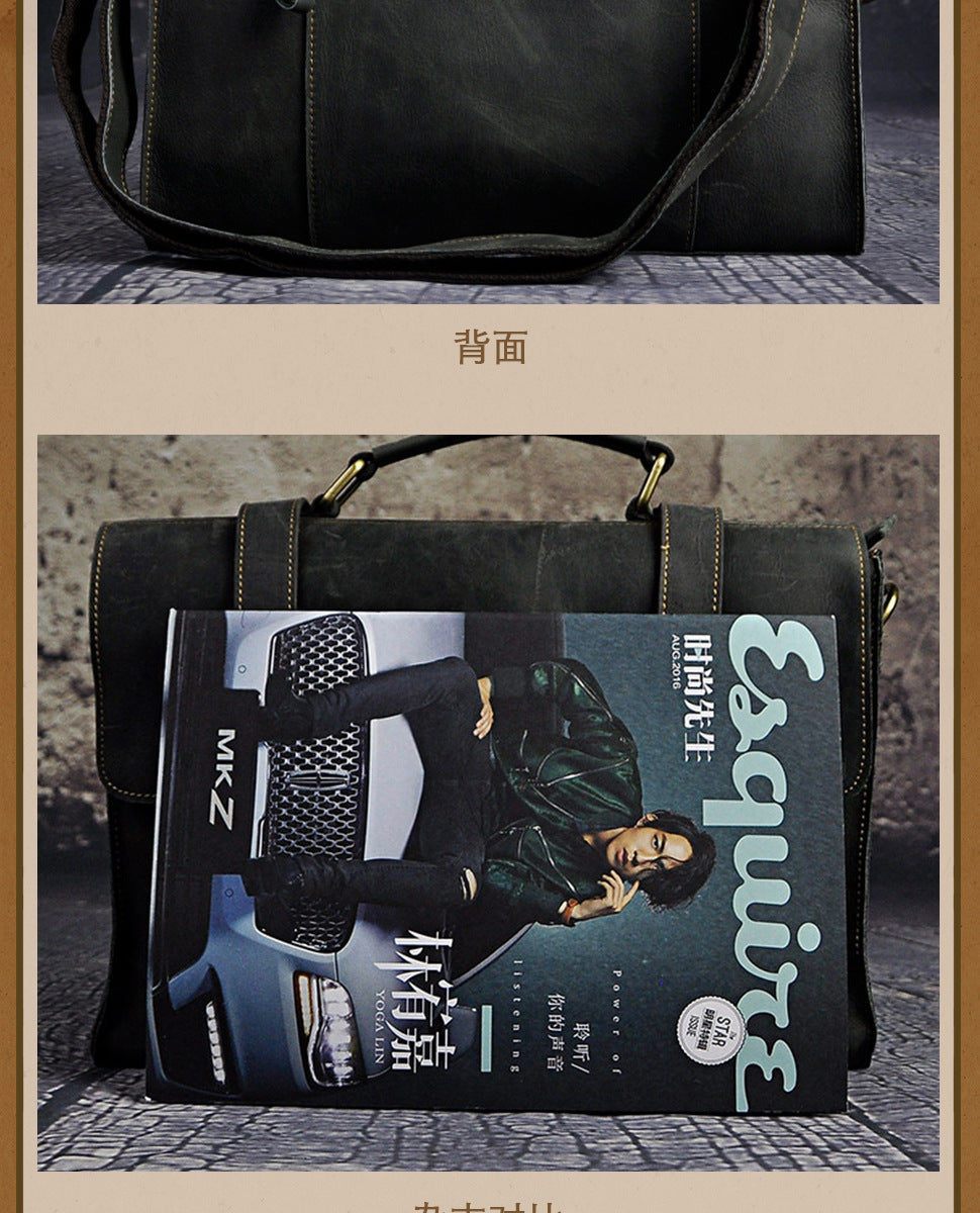Men's handbag genuine cowhide leather business briefcase men's computer bag