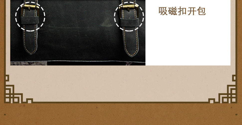 Men's handbag genuine cowhide leather business briefcase men's computer bag