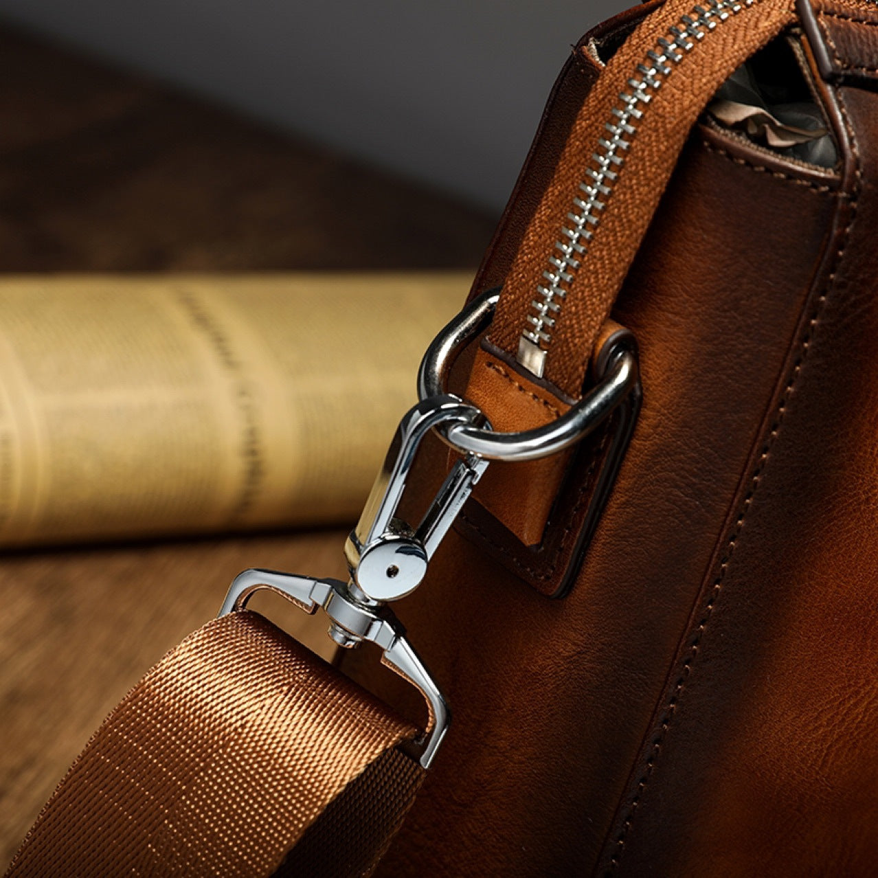 Men's Handbag Genuine Cowhide Leather Retro Men's Briefcase