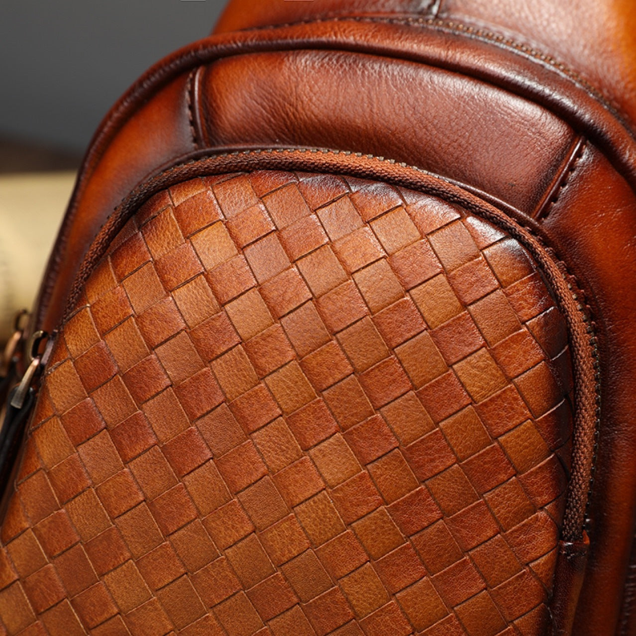 Men's Bust Bag Genuine Cowhide Leather Korean Fashion Casual Crossbody Bag for Men