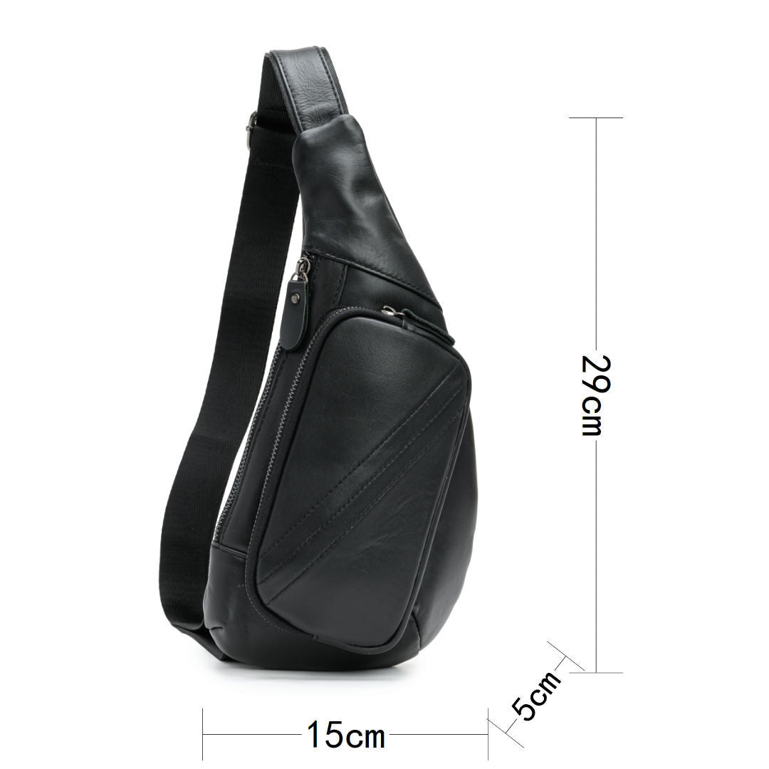 Men's bust bag genuine cowhide leather casual Korean fashion crossbody bag for men