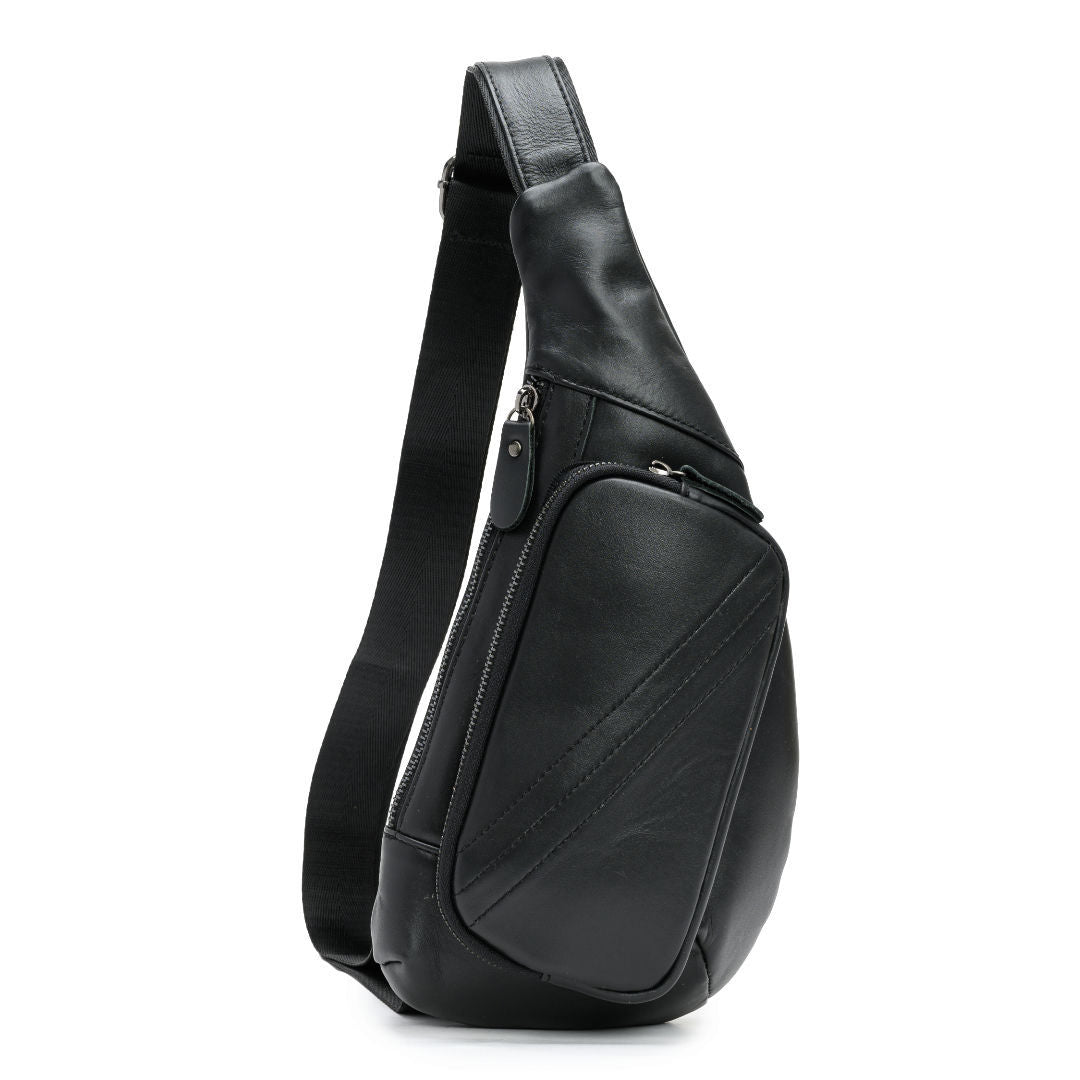 Men's bust bag genuine cowhide leather casual Korean fashion crossbody bag for men