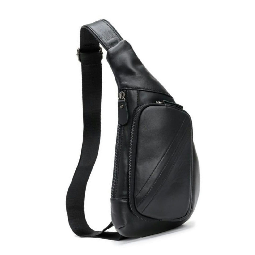 Men's bust bag genuine cowhide leather casual Korean fashion crossbody bag for men