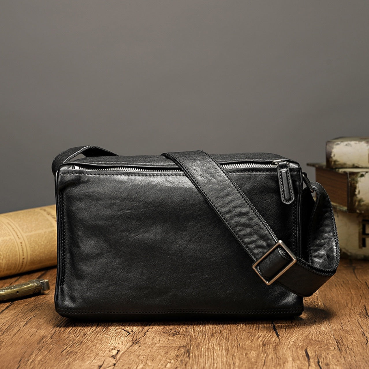 Men's Shoulder Bag Genuine Cowhide Leather Casual Bag Men's Crossbody Bag