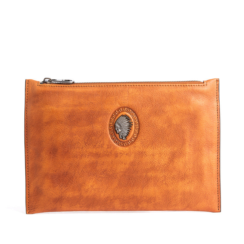 Men's Clutch Bag Genuine Cowhide Leather Casual Men's Handbag