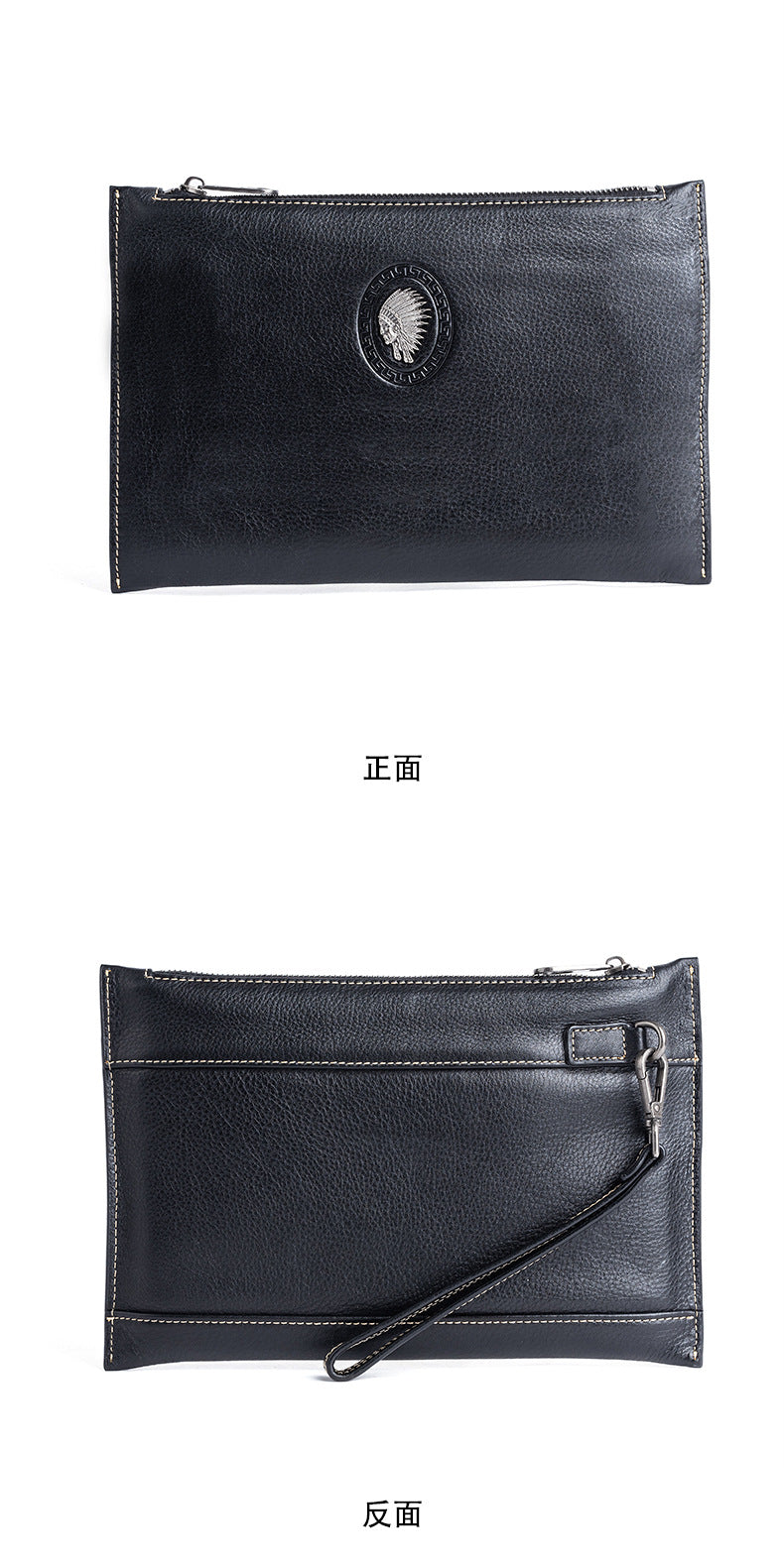 Men's Clutch Bag Genuine Cowhide Leather Casual Men's Handbag
