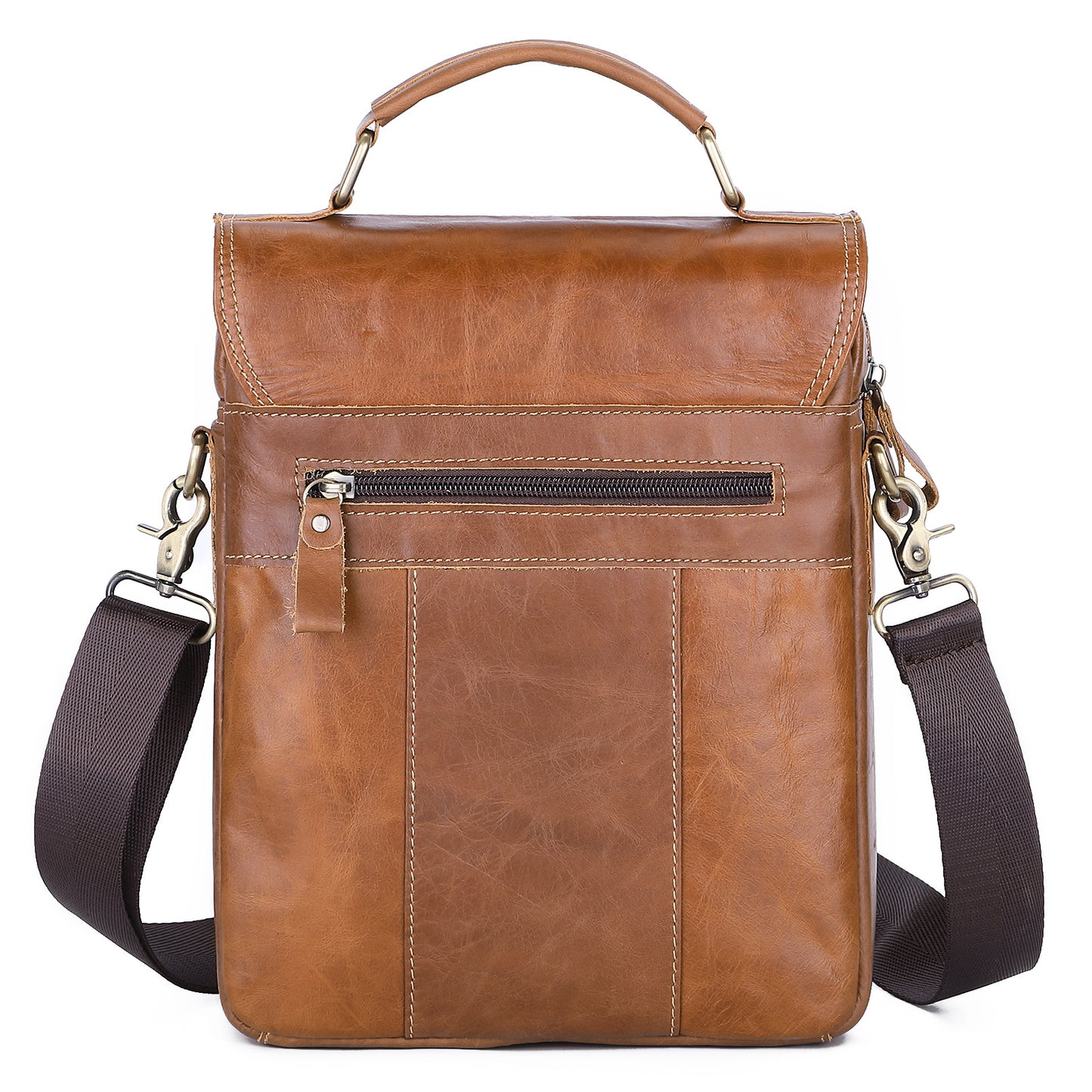 Men's Shoulder Bag Genuine Cowhide Leather Korean Fashion Large Capacity Computer Bag Crossbody Bag for Men