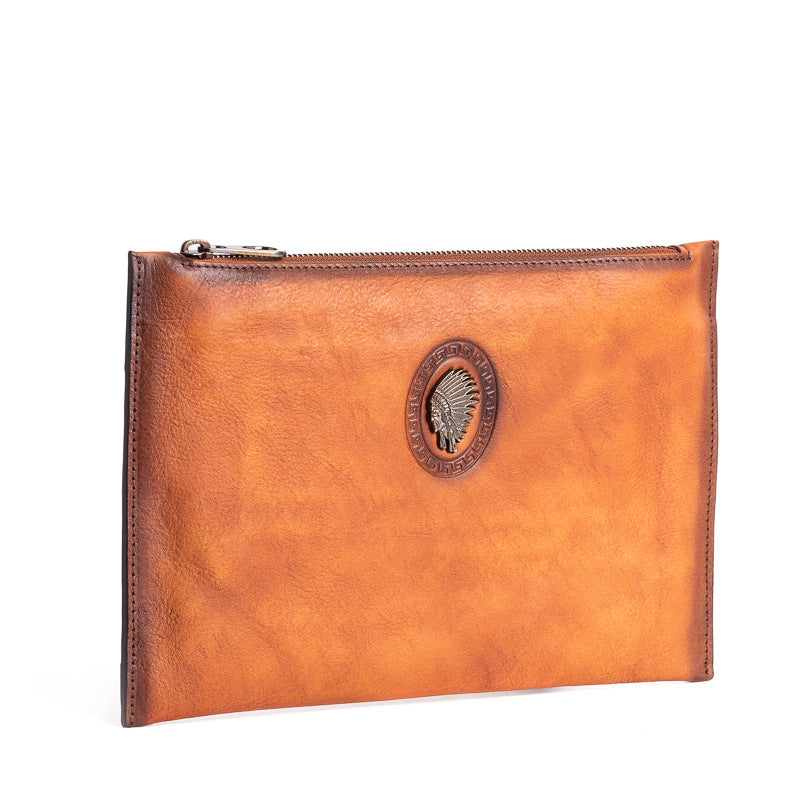 Men's Clutch Bag Genuine Cowhide Leather Casual Men's Handbag