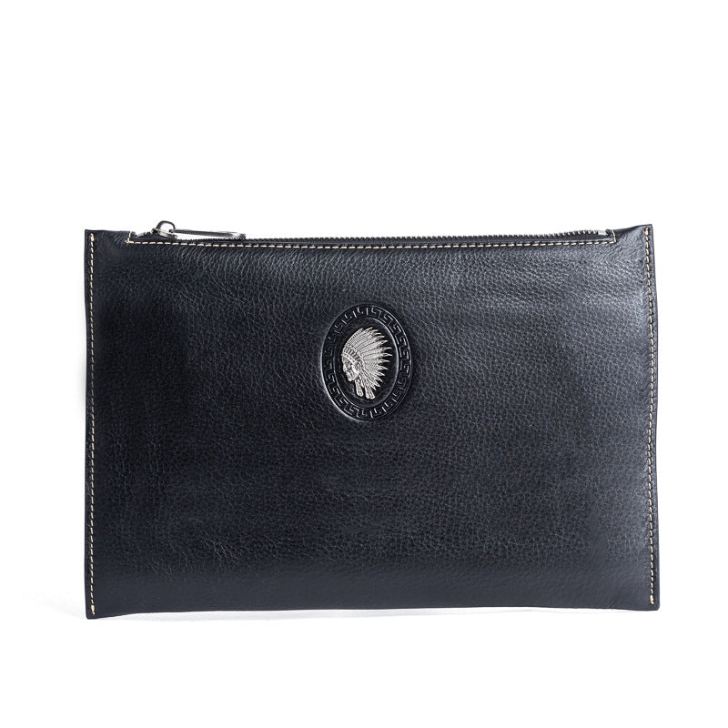 Men's Clutch Bag Genuine Cowhide Leather Casual Men's Handbag