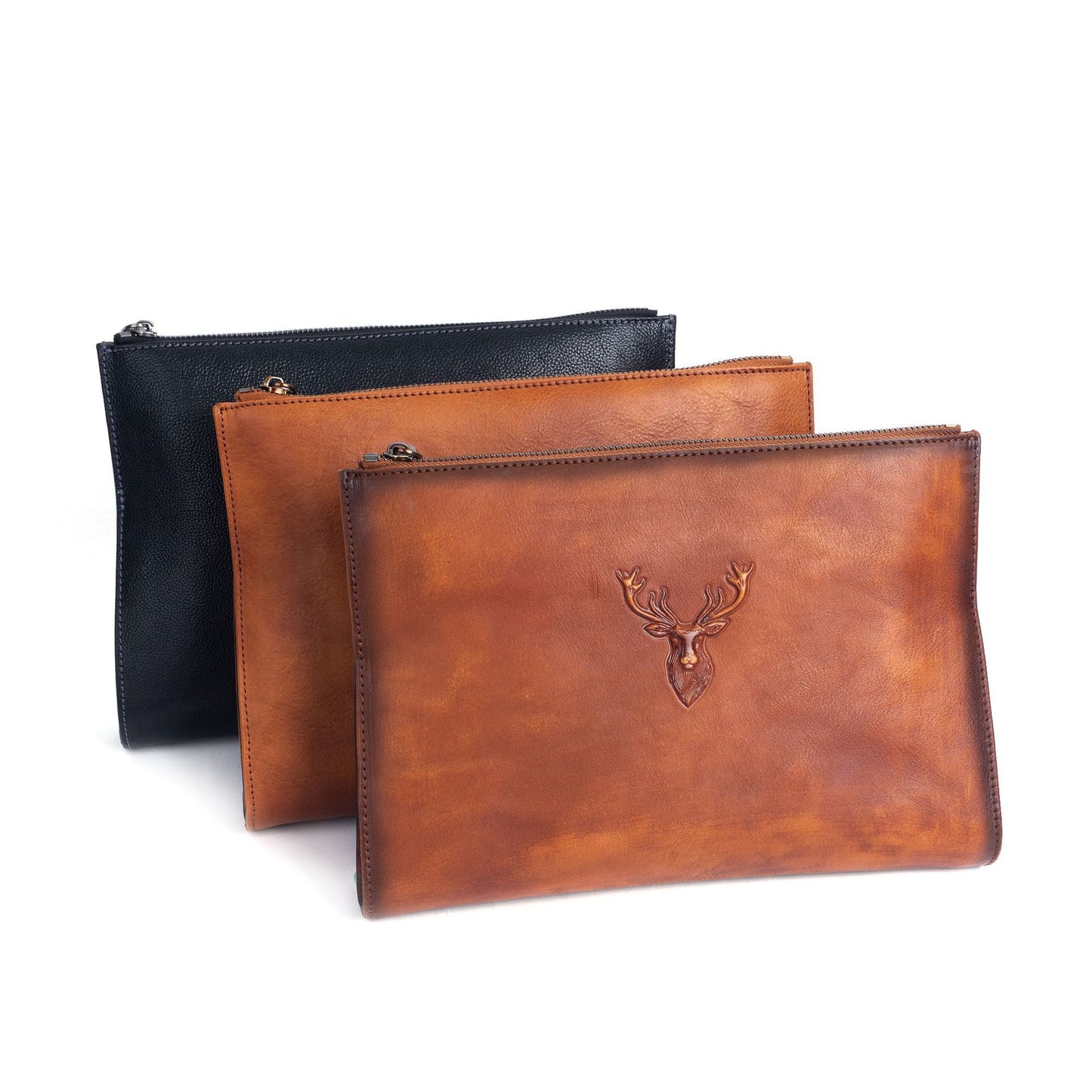 Men's Clutch Bag Genuine Cowhide Leather Retro Casual Men's Handbag