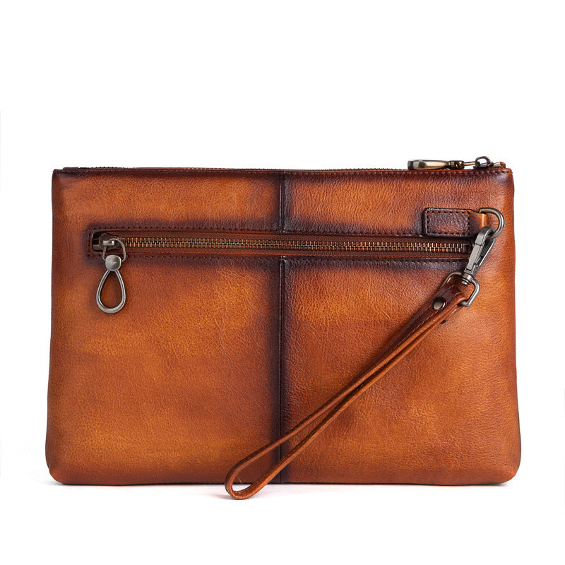 Men's Clutch Bag Genuine Cowhide Leather Casual Men's Handbag