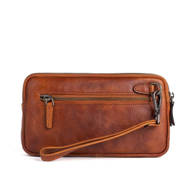 Men's Clutch Bag Genuine Cowhide Leather Casual Men's Handbag