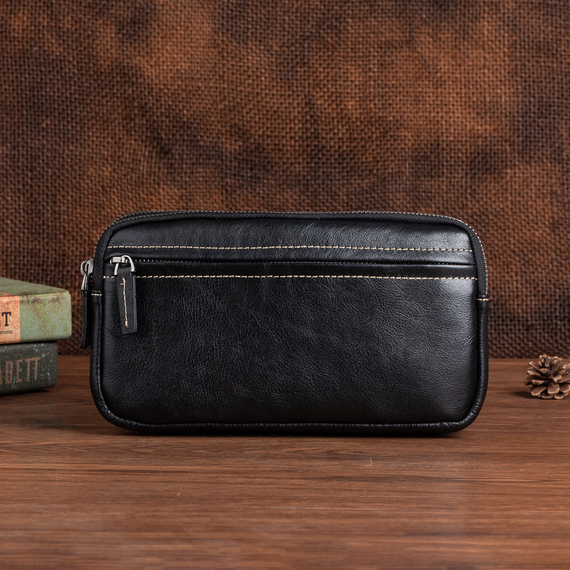 Men's Clutch Bag Genuine Cowhide Leather Casual Men's Handbag