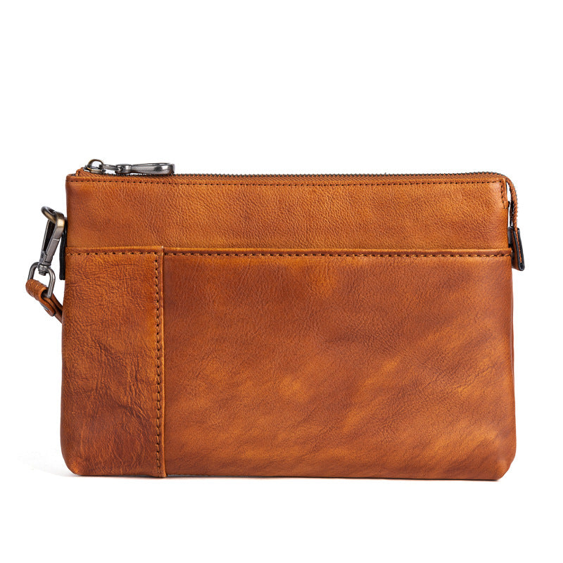 Men's Clutch Bag Genuine Cowhide Leather Casual Men's Handbag