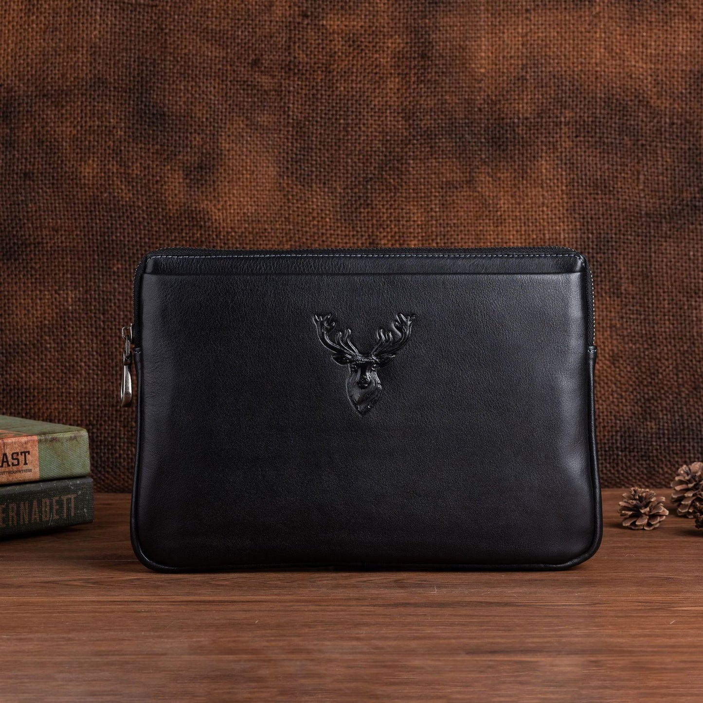 Men's Clutch Bag Genuine Cowhide Leather Retro Casual Men's Bag