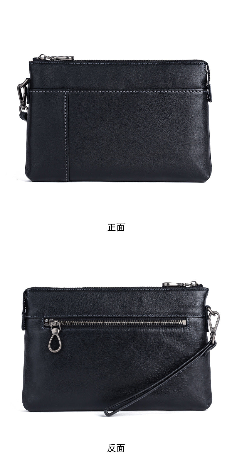 Men's Clutch Bag Genuine Cowhide Leather Casual Men's Handbag