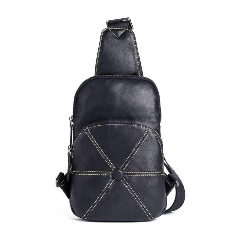 Men's bust bag Genuine cowhide leather business crossbody bag for men