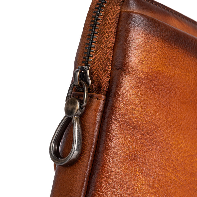Men's Clutch Bag Genuine Cowhide Leather Retro Casual Men's Bag