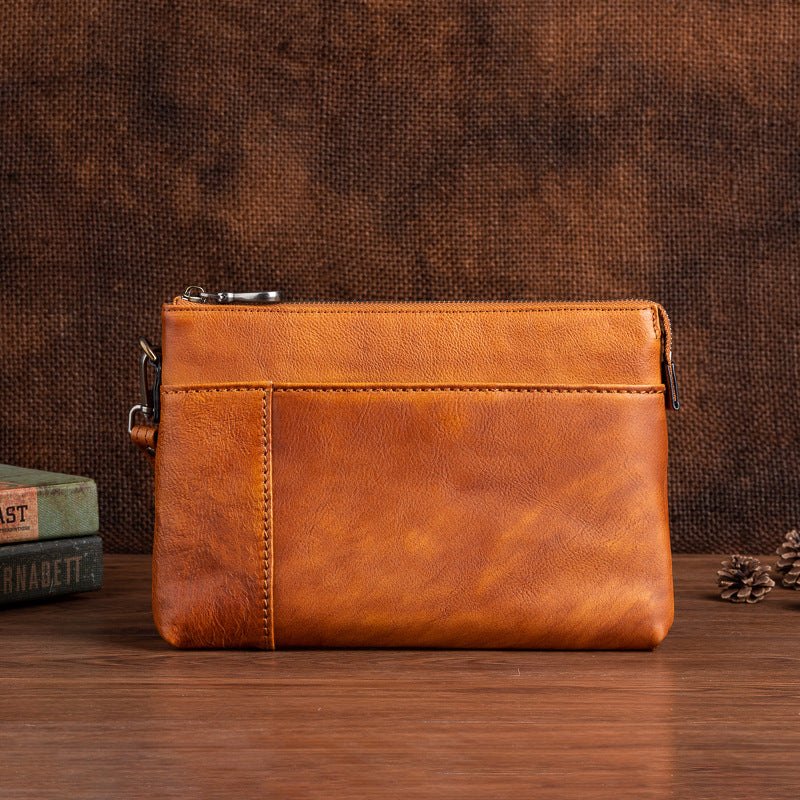 Men's Clutch Bag Genuine Cowhide Leather Casual Men's Handbag