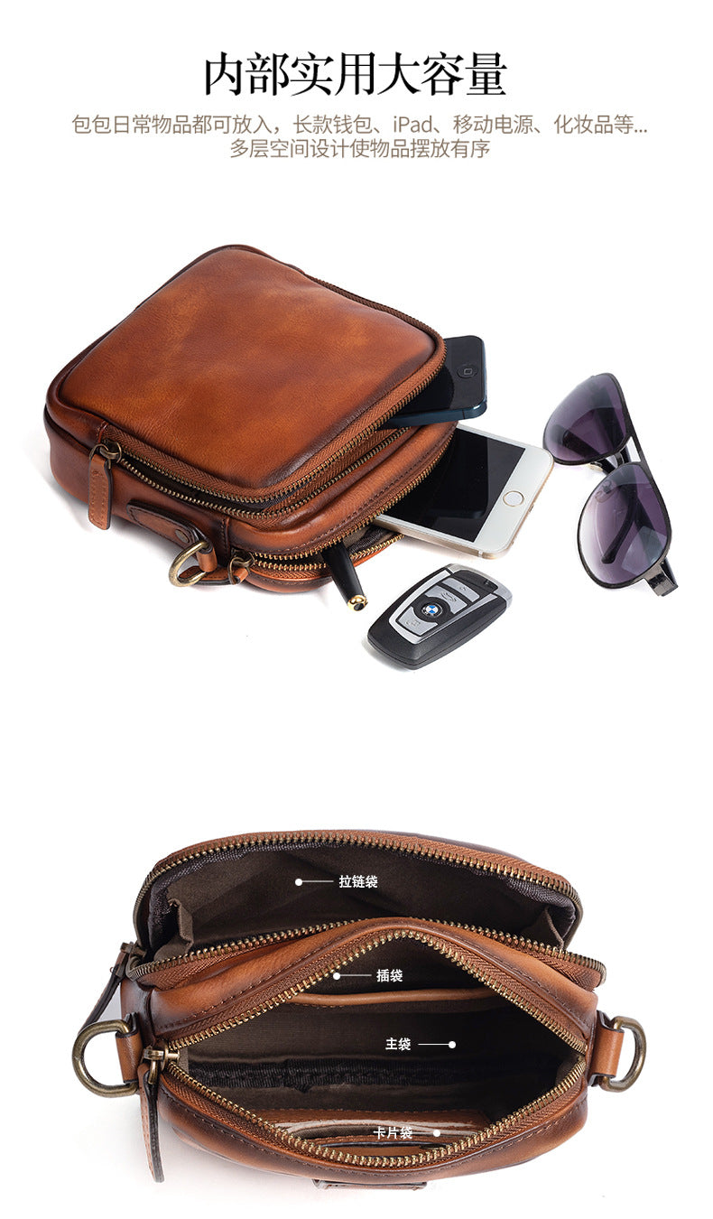 Men's shoulder bag Genuine cowhide leather business crossbody bag for men